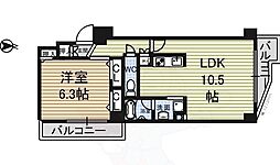 CASSIA車道 1LDKの間取図画像