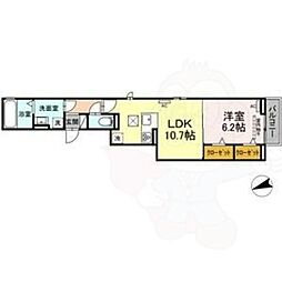 プルミエ 1LDKの間取図画像