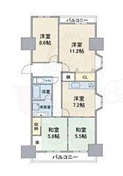 マリオン大曽根協同ビル 3LDKの間取図画像