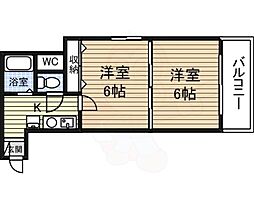 桜マンション2 2Kの間取図画像