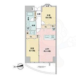 さくらヒルズフジミ 2LDKの間取図画像