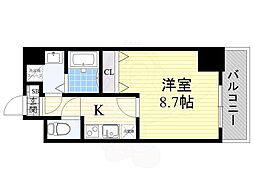 プレステージ名駅 1Kの間取図画像