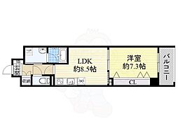 BPRレジデンス金山 1DKの間取図画像