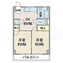 水野マンション 2DKの間取図画像