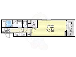 風のフォレスト 1Kの間取図画像