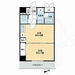 グリーンハイツ新道 1DKの間取図画像
