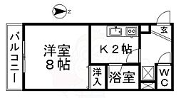 アメニティー泉 1Kの間取図画像