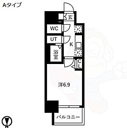 メイクスアート黒川 1Kの間取図画像
