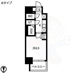 メイクスアート黒川 1Kの間取図画像
