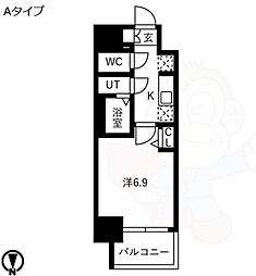 メイクスアート黒川 1Kの間取図画像