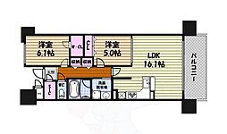 プレサンスロジェ鶴舞駅前 2LDKの間取図画像
