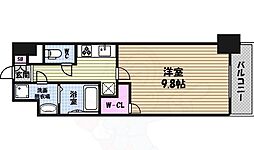 トレヴィ高岳 1Kの間取図画像