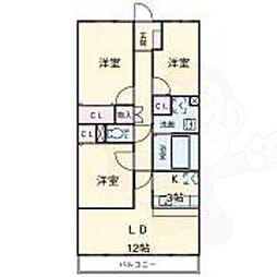 ソーラスフロント富船北棟 3LDKの間取図画像