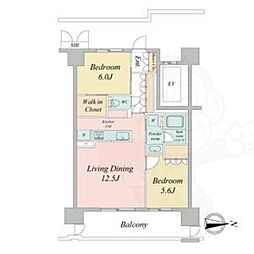 ラフィシア上前津 2LDKの間取図画像