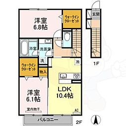 カーサベルデ5 2LDKの間取図画像