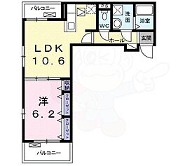 フローリッシュR 1LDKの間取図画像