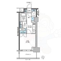 TENAS池下 1Kの間取図画像