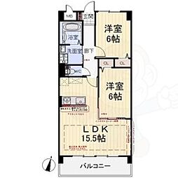 キャピタルシティ苗田 2LDKの間取図画像