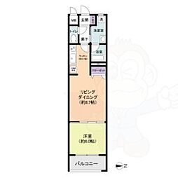 BPRレジデンス金山 1LDKの間取図画像