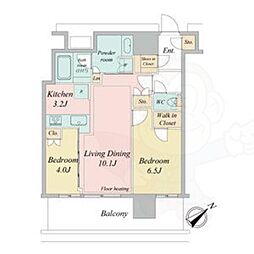 NAGOYAtheTOWER 2LDKの間取図画像