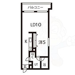 クロサスレジデンス徳川園 1LDKの間取図画像