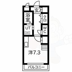 ワイズ東別院 ワンルームの間取図画像