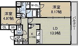 グラン・アベニュー白川公園 2LDKの間取図画像