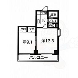 ヒルトップハウス 2Kの間取図画像