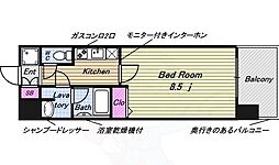 ルクレ新栄レジデンス 1Kの間取図画像