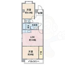 フジパークハイツB 2LDKの間取図画像
