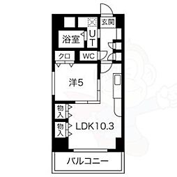 プレステージ新栄 1LDKの間取図画像