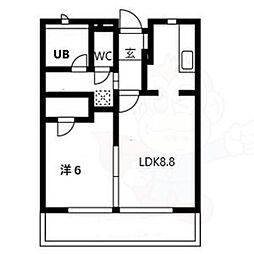 キャストビル豊田 1LDKの間取図画像