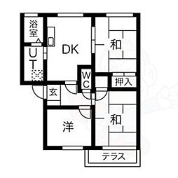 コートビレッジ押沢台 3DKの間取図画像