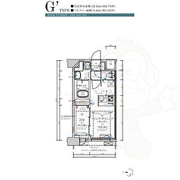 ディアレイシャス名古屋大須通 1LDKの間取図画像