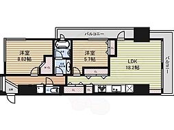 アーレックス丸の内 2LDKの間取図画像