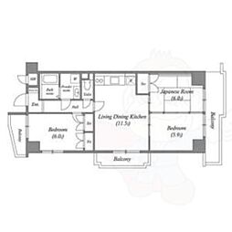 レジデンス代官町スクエア 3LDKの間取図画像