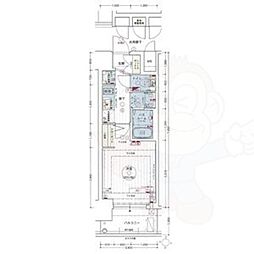 エステムコート名古屋新栄2アリーナ 1Kの間取図画像
