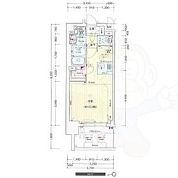 プレサンスジェネ千種内山 1Kの間取図画像