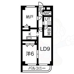 アイルシティSeko 1LDKの間取図画像