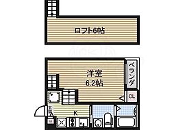 ファンタジアン名駅西 1Kの間取図画像