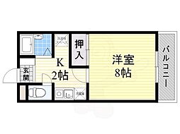 スカイパーク21 1Kの間取図画像