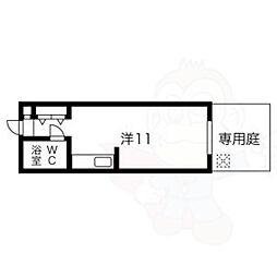 グランドヒル東山 ワンルームの間取図画像