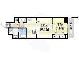 グランルクレ新栄イースト 1LDKの間取図画像