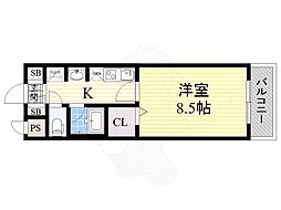 S-FORT東別院 1Kの間取図画像