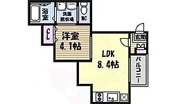 ウエストエム 1LDKの間取図画像