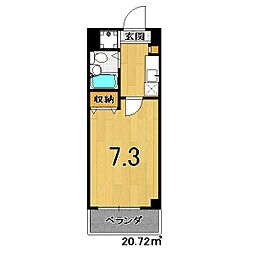 川上ビル2 1Kの間取図画像