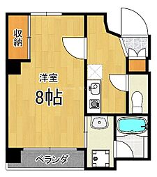 クロスビル 1Kの間取図画像