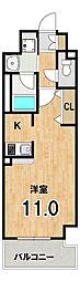 RESIDIA御所東 1Kの間取図画像