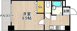 CITYSPIRE烏丸御池 1Kの間取図画像