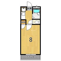 メゾンエチーフ 1Kの間取図画像